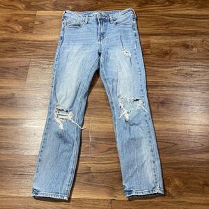 Old Navy Power Slim Straight High-Rise Distressed Stretch Jeans Women's Size 4P